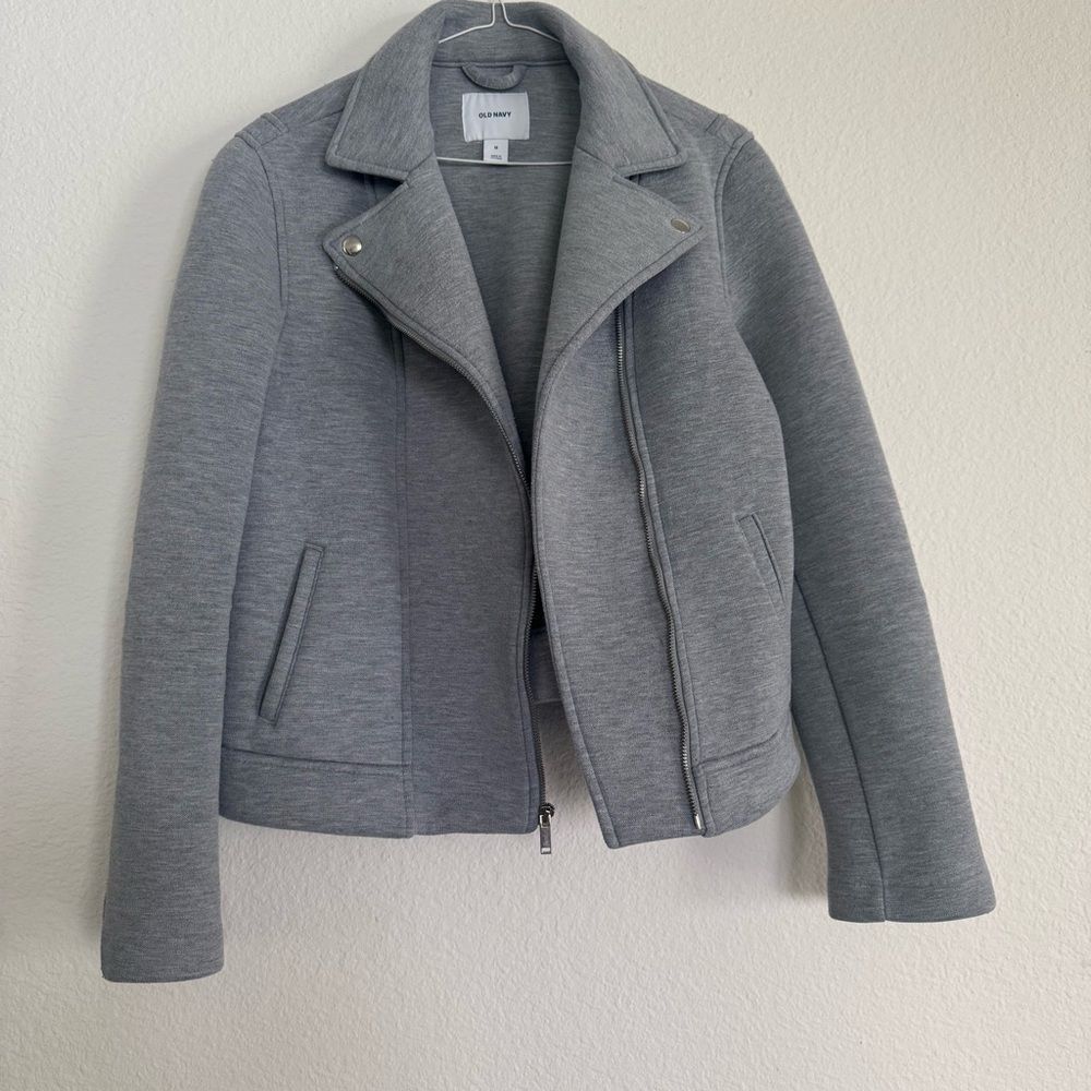 Old Navy Gray Soft Padded Moto Women's Jacket Size M